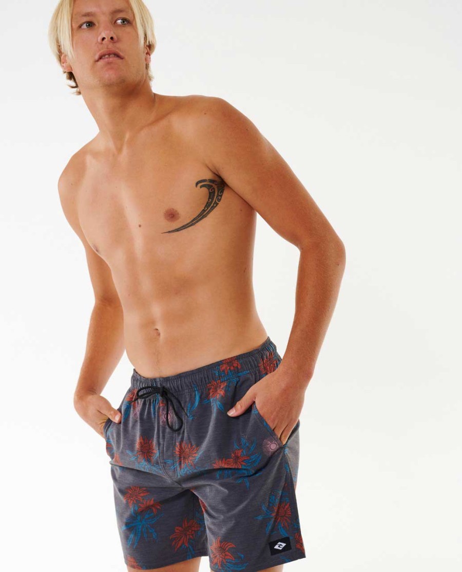 sun razed floral volley 17 boardshorty