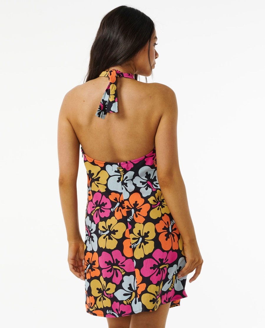 sukienka mini z wiązaniem hibiscus heat